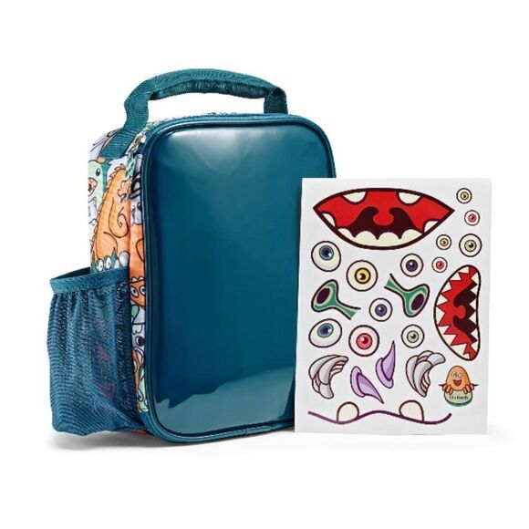 Fit & Fresh Insulated DIY Sticker Lunch Bag Teal Soft Sided Reusable Lunch Bag - Picture 7 of 12